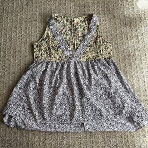 Mystree Womens M Tank Top Floral Whimsical Fairy Cottagecore Babydoll Cami